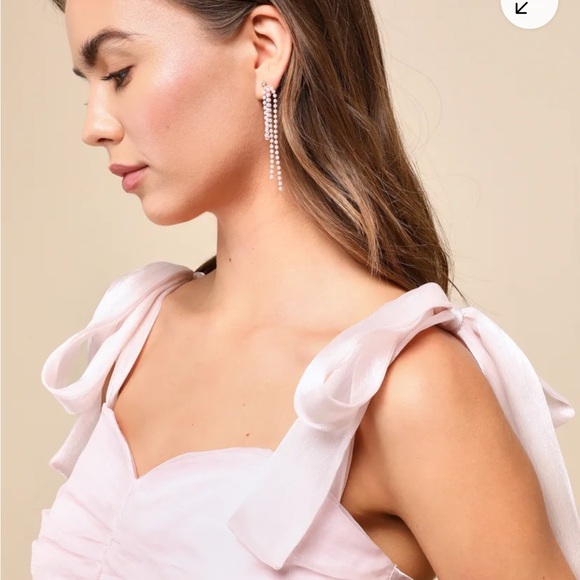 Lulu's Shimmery Pink Tiered Maxi Dress - Picture 4 of 6